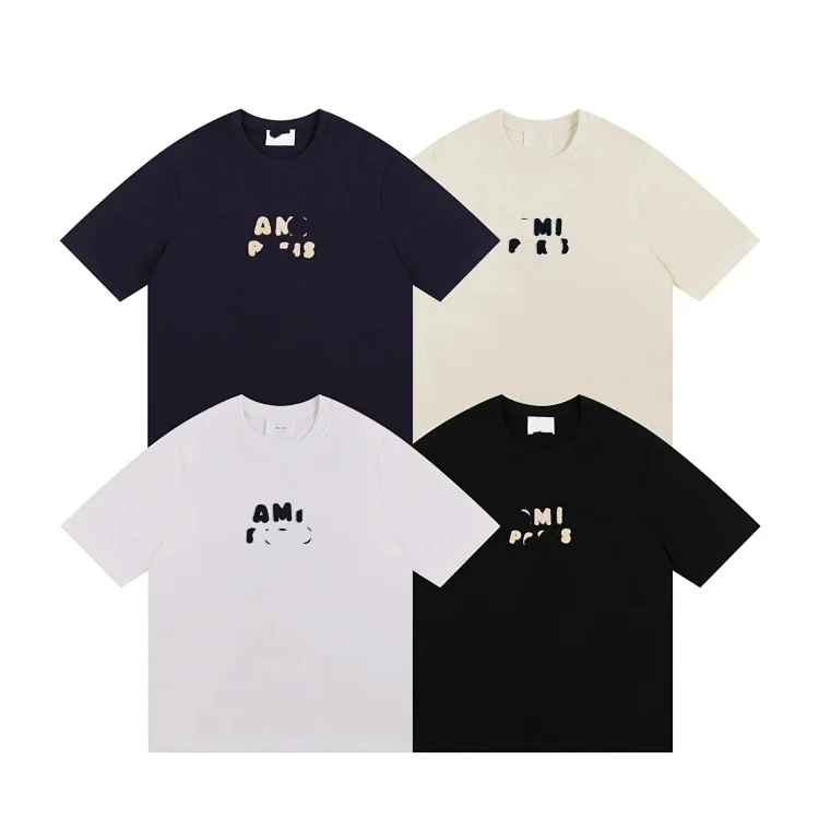 Love embroidery round neck cotton T-shir T-shirt