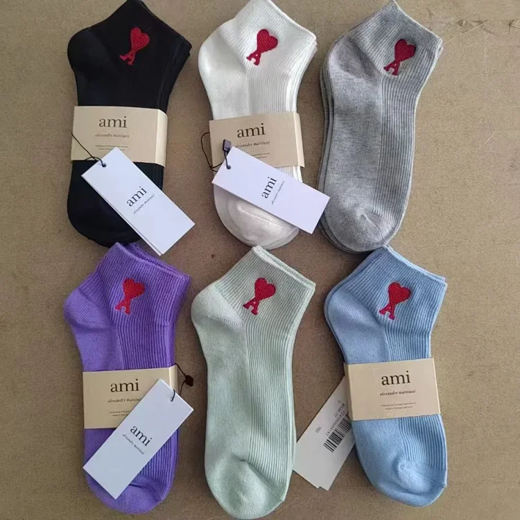 AMI Paris Heart Logo Ankle Socks 36 sty Accessory