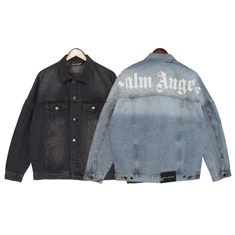 Palm Angels Gothic Logo Denim Jacket 5 Clothing